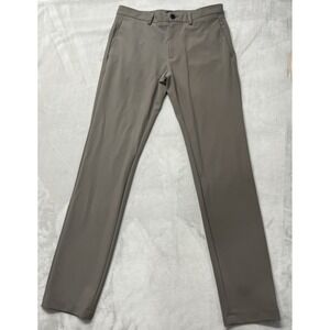 Theory Zaine Pants Men 31 Light Gray Chino Stretch Straight Leg Technical Preppy